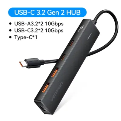 Image de Hub USB-C 5 Ports 10Gbps - Charge & Connectivité Ultra-Rapide