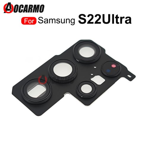 Imagen de Lente de Cámara Trasera Negra con Marco para Samsung Galaxy S22 Ultra (S22U) - Pieza de Repuesto Original y de Alta Calidad