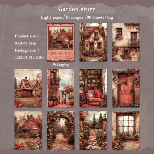 Immagine di 30 pz/pacco fiori Vintage materiali carta diario fai da te Collage cancelleria Scrapbooking forniture Planner Decor Paper