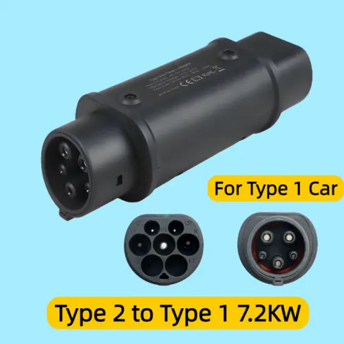 Image de Adaptateur Chargeur Voiture Électrique Type 2 vers Type 1 & GB/T