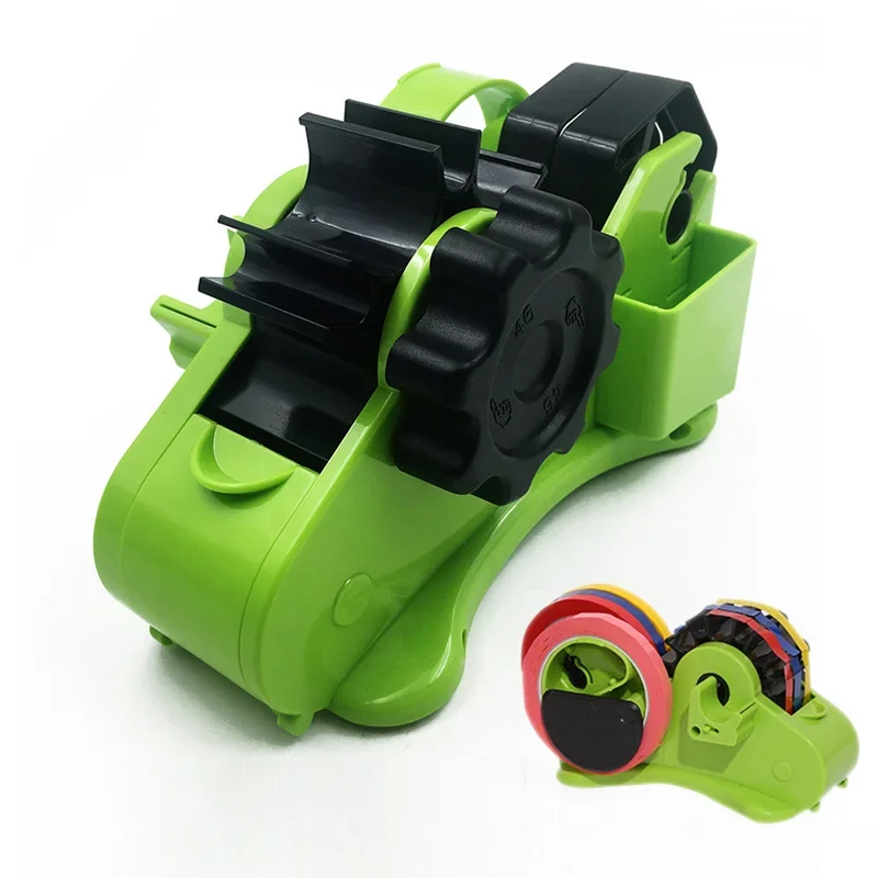 Imagen de Dispensador de cinta semiautomático, dispensador de cinta térmica reutilizable de corte multirollo con compartimento para cinta de transferencia térmica