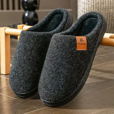Image de Pantoufles Hommes Confortables en Feutre - Plateforme & Mousse Mémoire