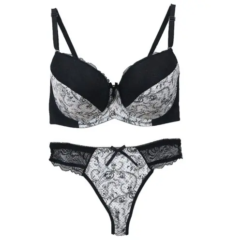 Image de Soutien-gorge Sexy Grande Taille - Dentelle Brodée