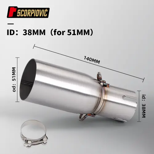 Image de Tuyau d'échappement Moto Slip-On - Adaptateurs 28 à 51mm