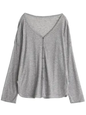 Cardigan Femme Col V Manches Longues - Pull Élégant Printemps-Été
