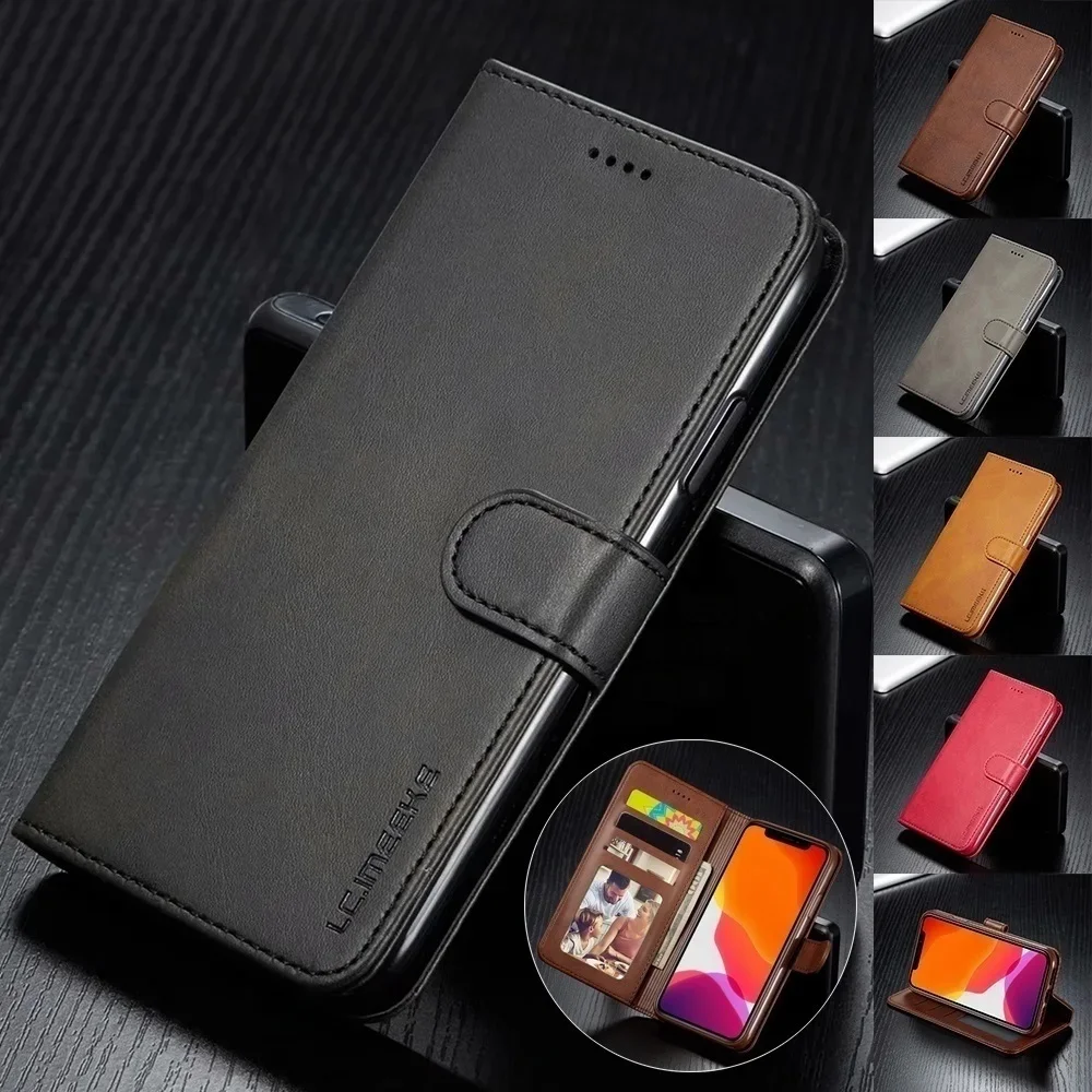 Imagen de Funda de Cuero Tipo Billetera para iPhone 17, 16, 15, 14, 13, 12 Pro Max, Mini, 11, XS, XR, SE 2020, Plus, 5S y 16E – Funda con Tapa de Lujo y Ranuras para Tarjetas