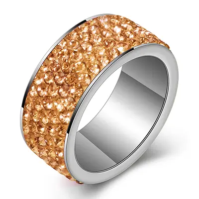 Image de Bague de Mariage Femme - Acier Inoxydable 316L avec Cristaux CZ
