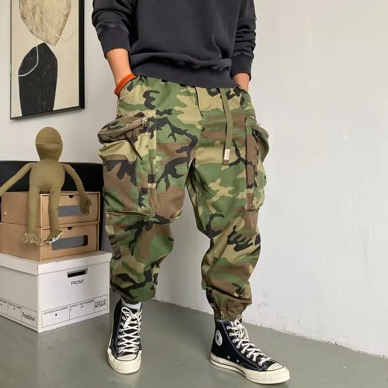 Imagen de Pantalones bombachos de camuflaje táctico para hombre, ropa de entrenamiento multifuncional, holgada, informal, para deportes al aire libre