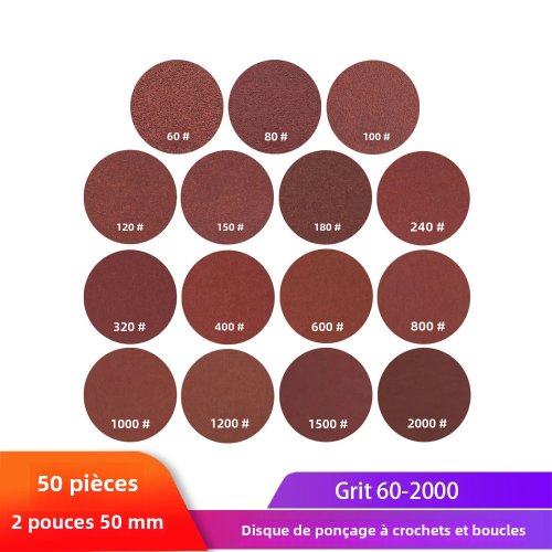 Afbeelding van Ronde Schuurschijven 50mm - 60 tot 2000 Grit voor Houtpolijsten