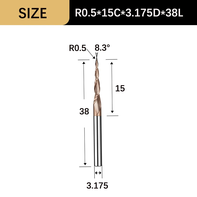 R0.5x15Cx3.175Dx38L