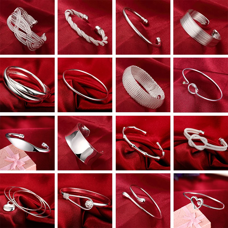 Immagine di Bracciale in Argento Sterling 925 con Ciondoli - Stile Elegante per Donne