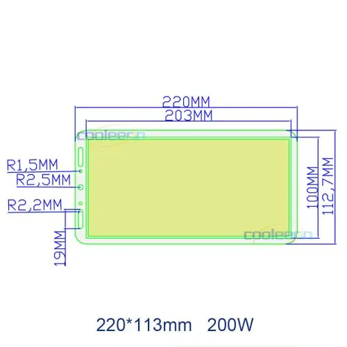220x113 mm 200W