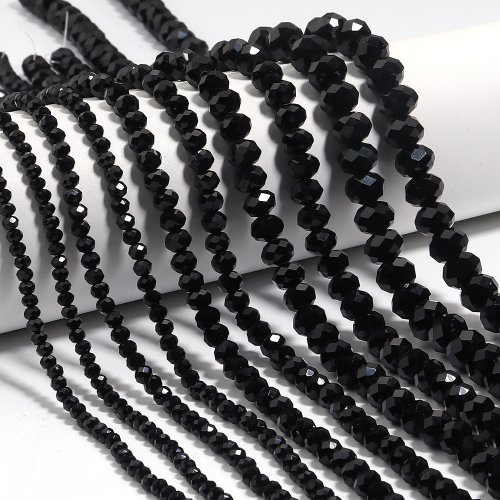 Immagine di Perline di Cristallo Rondelle Sfaccettate in Vetro 3-10mm – Distanziatori per Gioielli Fai da Te, Ideali per Collane e Braccialetti Artigianali
