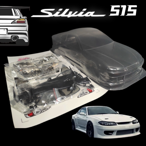 Image of 1/10 RC Drift Car Body Shell with Lampshade and Spoiler - Copper Mix Silvia S15 PVC Chassis for Turing Drift Racing