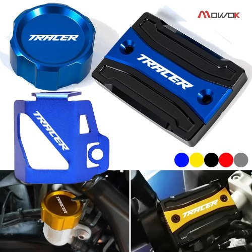 Immagine di Tappo di Protezione Serbatoio Fluidi Freno Anteriore e Posteriore per Yamaha Tracer 900, 700 GT, MT-09, MT-07 - Copertura Cilindro con Design Robusto e Anti-Spargimento