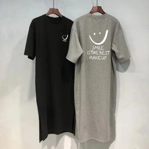 Vestido de Verano para Mujer Tipo Camiseta, Manga Corta, Suelto y de Longitud Media por Encima de la Rodilla