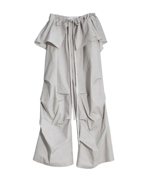 Image de Pantalon Large Taille Haute Gris - Tendance 2026