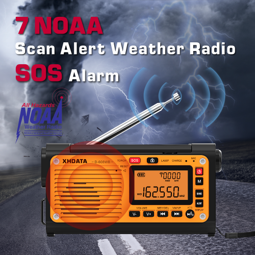 Image de Radio Météo Portable avec Manivelle - Alerte NOAA & Chargeur USB