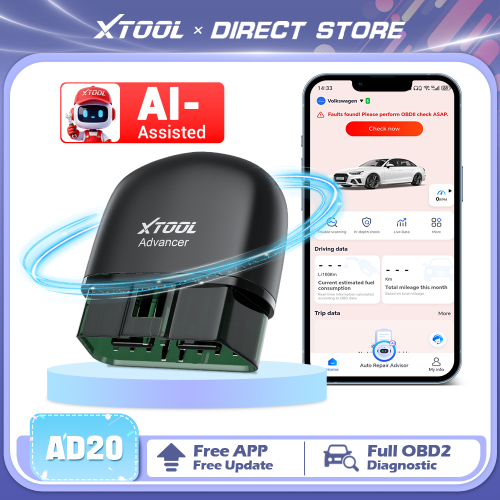 Afbeelding van Xtool Advancer AD20 OBD2 Scanner 2026 met AI-ondersteuning: Bluetooth Codelezer voor Auto Diagnose, Levenslange Gratis Updates en Gratis App voor iPhone en Android