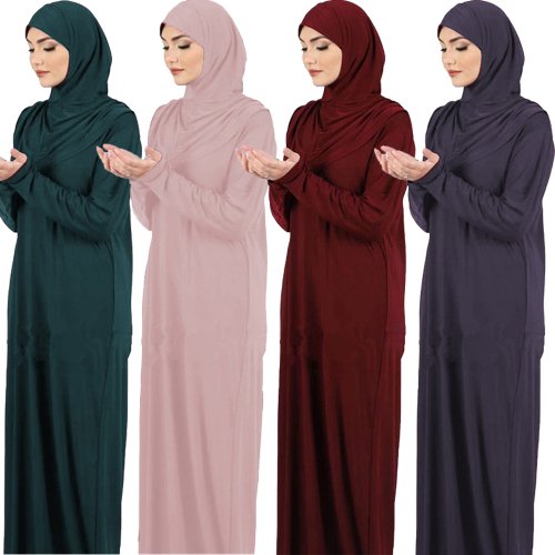 Bild von Frauen Gebet Kleidungsstück Ramadan Muslim Abaya Kaftan Frauen Jilbab mit Hijab Abayat Islam Modest Kleid Robe Islamische Arabische Kleidung