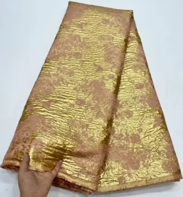 Image de Dentelle Jacquard Brocart Africain - Robe de Mariée Haute Qualité