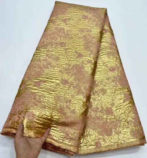 Image de Dentelle Jacquard Brocart Africain - Robe de Mariée Haute Qualité