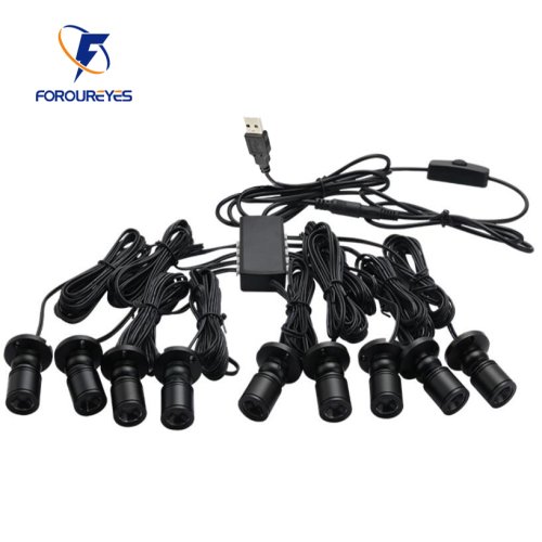 Immagine di Luci LED Dimmerabili per Armadietti e Vetrine - Faretto da Incasso USB 5V con Kit Completo per Esposizione, Bancone del Vino, Garage e Scaffali