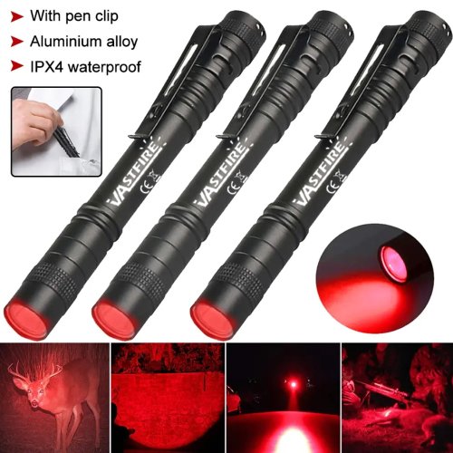 Imagen de Linterna Miniatura con Luz UV 395nm y LED Rojo y Blanco, con Clip Portátil para Detectar Orina de Mascotas, Manchas Minerales y Autenticar Dinero