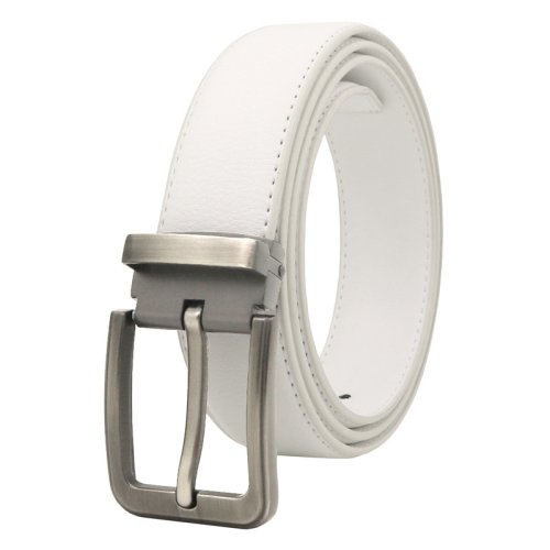 Imagen de Cinturón de Cuero Blanco Coreano - Estilo Casual para Hombres y Mujeres