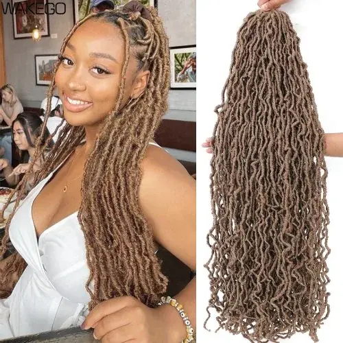 Image de Faux Locs Crochet 14-24 Pouces - Cheveux Synthétiques Doux & Précoupés