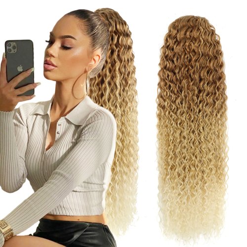 Bild von Lockiger Pferdeschwanz – Ombre Blonde Wasserwellen