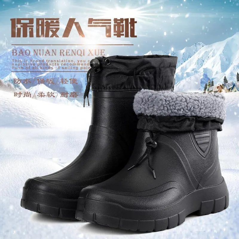 Afbeelding van 2025 Heren Snowboots Outdoor Waterdicht Vissen Winter Warme Enkellaarsjes voor Mannen Plus Size Dikke Zool Antislip 2025