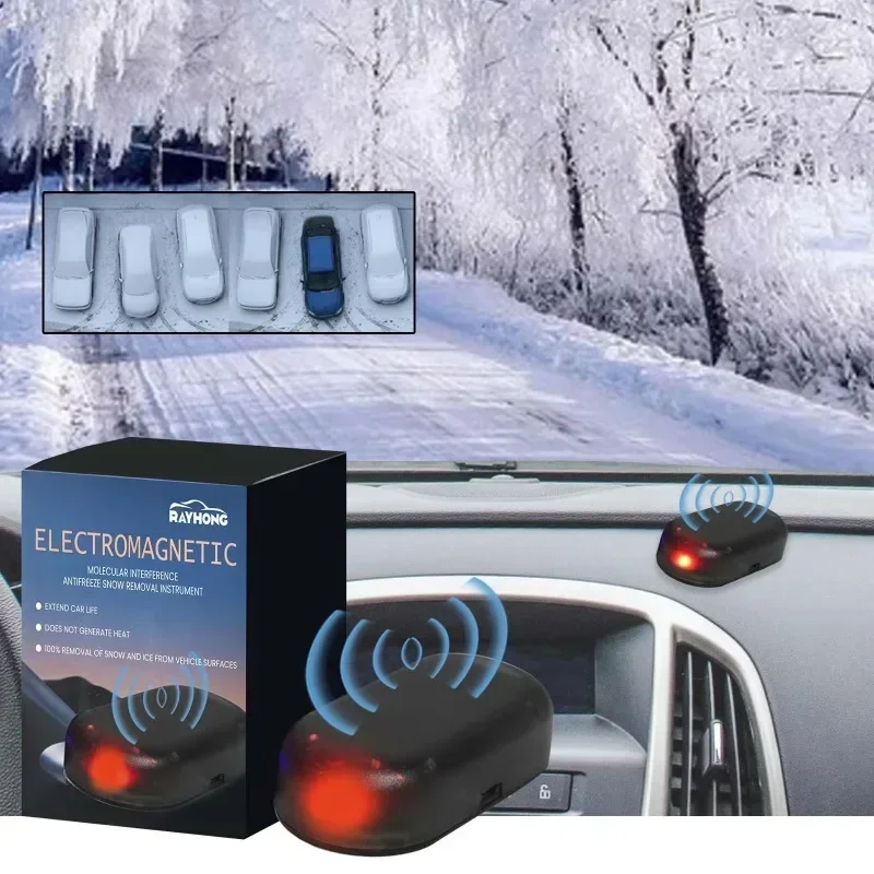 Immagine di Aratro per Neve Antigelo Auto con Sbrinatore Molecolare Elettromagnetico per Parabrezza Anteriore e Posteriore – Strumento di Rimozione della Neve Solare e Antigelo per Auto