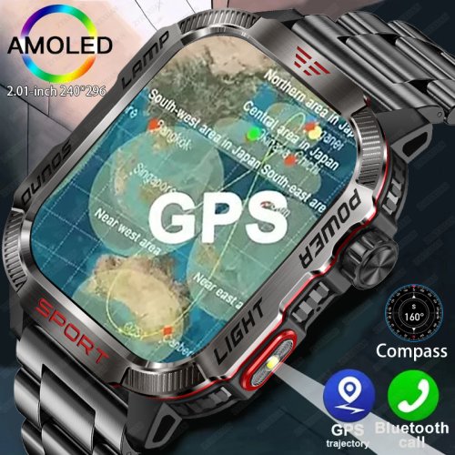Immagine di Orologio Intelligente Militare con Torcia e Bussola