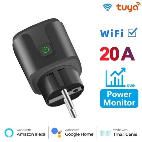 Image de Prise WiFi Tuya 16A/20A - Contrôle à distance & suivi de consommation