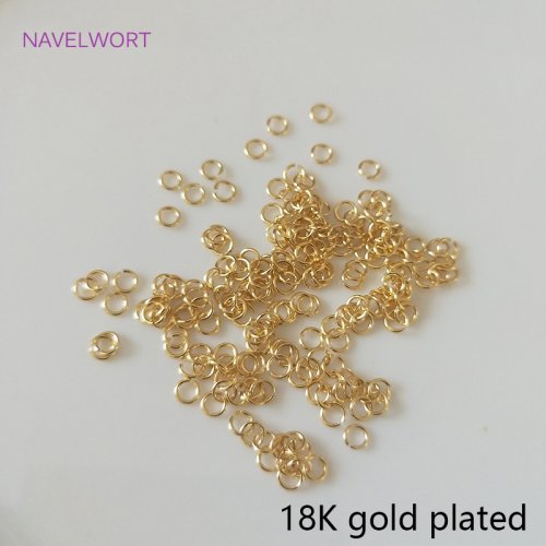 Immagine di Anelli di Collegamento a Salto Aperti Placcati Oro 14K e 18K in Ottone - Accessori Multiformato per Creazione di Gioielli Artigianali