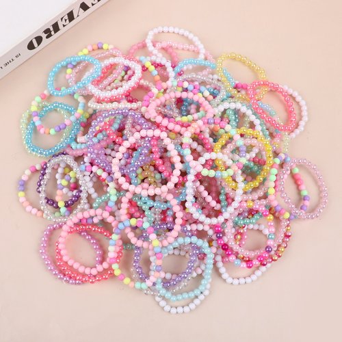 Imagen de Pulsera de cuentas coloridas para niños y niñas, recuerdos de fiesta de cumpleaños, relleno de piñata, Baby Shower, regalos para invitados de boda, 10-50 Uds.
