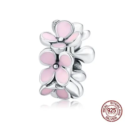 Image de Perles Argent Sterling 925 Cœur & Fleur - Bricolage Bijoux