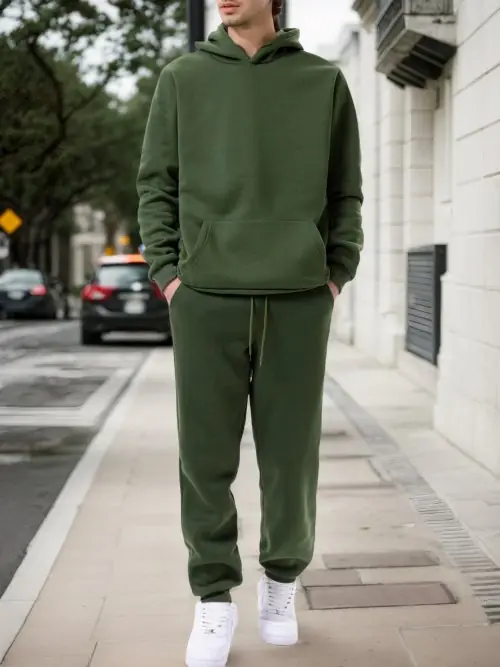 Image de Survêtement Homme Mode Automne-Hiver - Sweat à Capuche + Pantalon Jogging