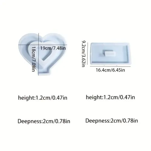 Image de Moule Silicone Cristal pour Resine - Cadre Photo d'Amour