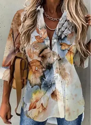 Image de Chemise Imprimée Femme - Style Décontracté & Élégant