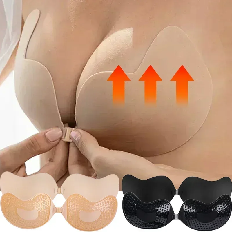 Afbeelding van Onzichtbare Push-Up BH voor Dames met Zelfklevende Pads en Naadloze Voorsluiting – Backless & Strapless Bralette van Silicone