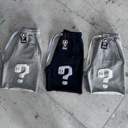 Image of Y2K-Style Casual Patchwork Drawstring Shorts – Retro Harajuku Hip Hop Streetwear for Men and Women in Solid Colors with Symbol Embellishments