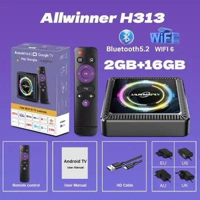 Image de Q7S Smart TV Box Android 14 - Ultra HD 6K, WiFi 6, Bluetooth 5.2