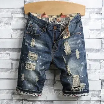 Image de Shorts en Jean Déchirés Homme - Style Streetwear Vintage