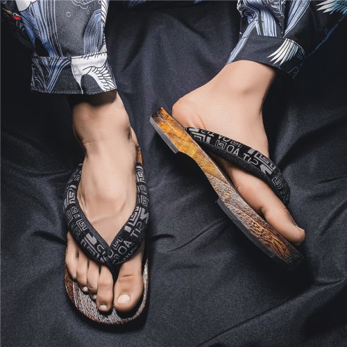 Afbeelding van Nieuwe Japanse Houten Geta Slippers voor Mannen - Anti-Slip Visgraat Zomerklompen met Cosplay Stijl