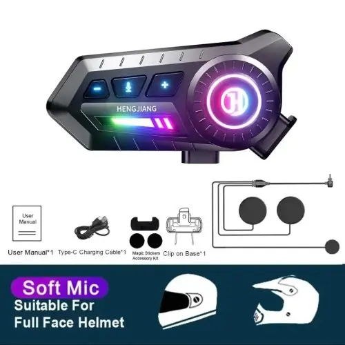 Image de Casque Moto Bluetooth 5.3 - Appels Main Libre & Musique