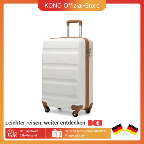 Image of Kono Lightweight Hard Shell Trolley Suitcase with 4 Twin Wheels, TSA Lock, ABS Material – Available in S, M, L Sizes