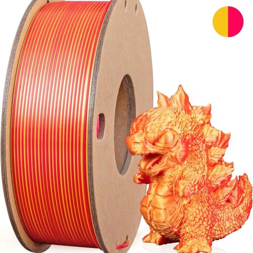 Bild von Mehrfarbiges 3D-Drucker-Filament, zweifarbiges 1,75 mm PLA-Seidenglänzendes Druckfilament, 250 g (0,55 lbs), passend für die meisten FDM-3D-Drucker