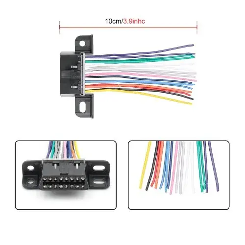 Image de Câble OBD2 16 Broches - Extension 10-30 cm pour Diagnostic Auto